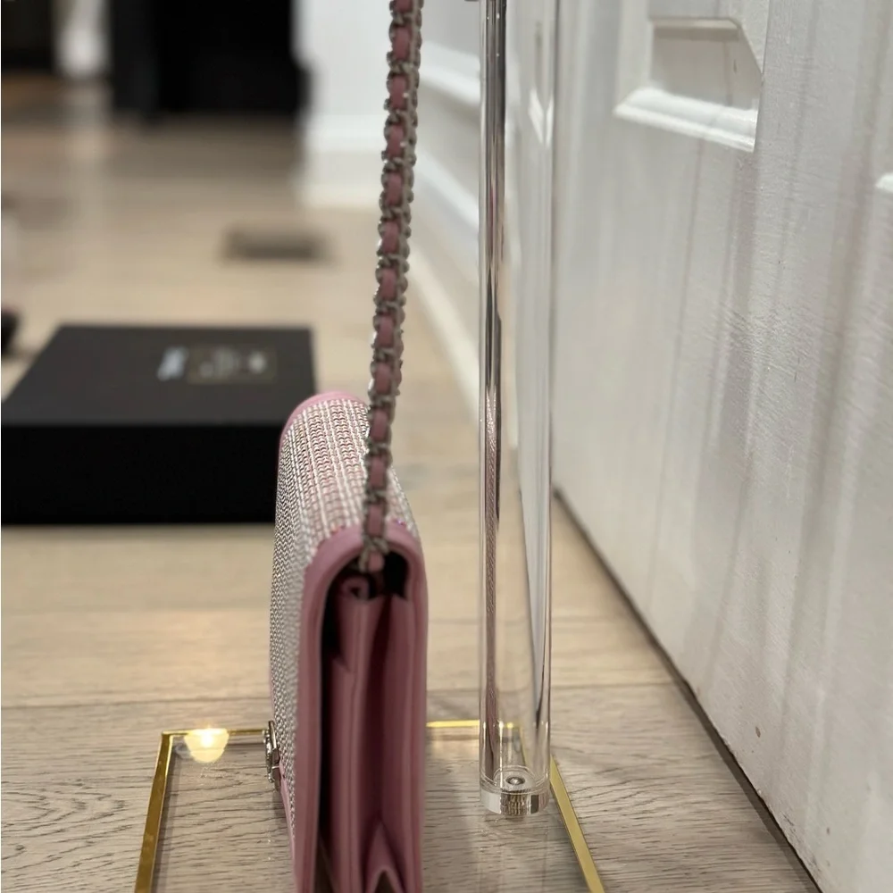 CHANEL Pink Crystal Boy WOC Lambskin Leather CC Crossbody Bag A80287 EUC COA LTD - Picture 4 of 16